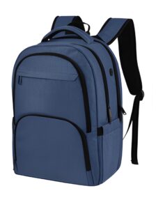 AeroShield Travel Backpack – Anti-Theft Business & USB Charging Backpack for Work & School (Navy Blue)